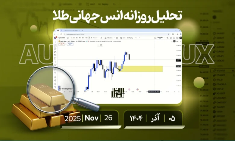 تحلیل اونس جهانی طلا امروز 5 آذر 1404