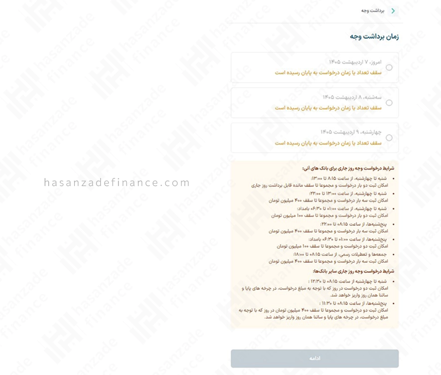 برداشت وجه در کارگزاری مفید
