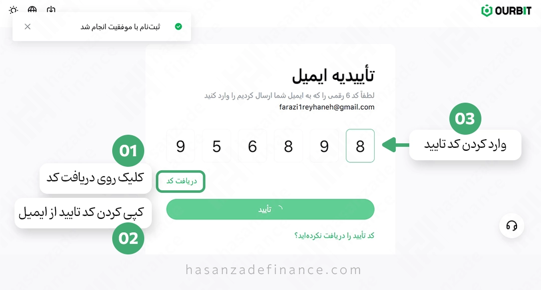 تائید ایمیل در اوربیت