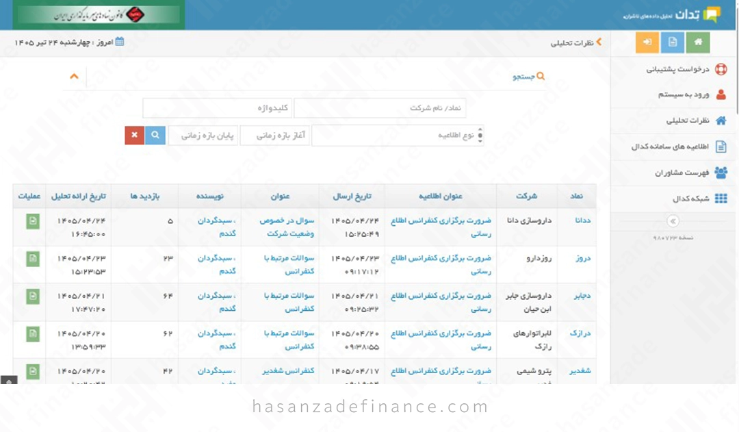 سامانه تدان چیست؟